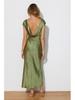 Elegant Satin One-Shoulder Fishtail Dress - Backless Slim Fit Design