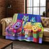 Cute Gabbys Dollhouse Cartoon Girl Kids Flannel Blanket Soft Warm Throw Blanket for Bed Bedroom Room Living Room Christmas Gift