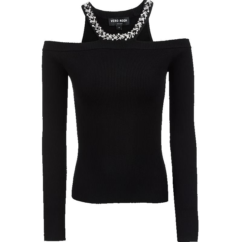 

VEROMODA 2025 Осень Трикотажный топ с круглым вырезом и бисером L