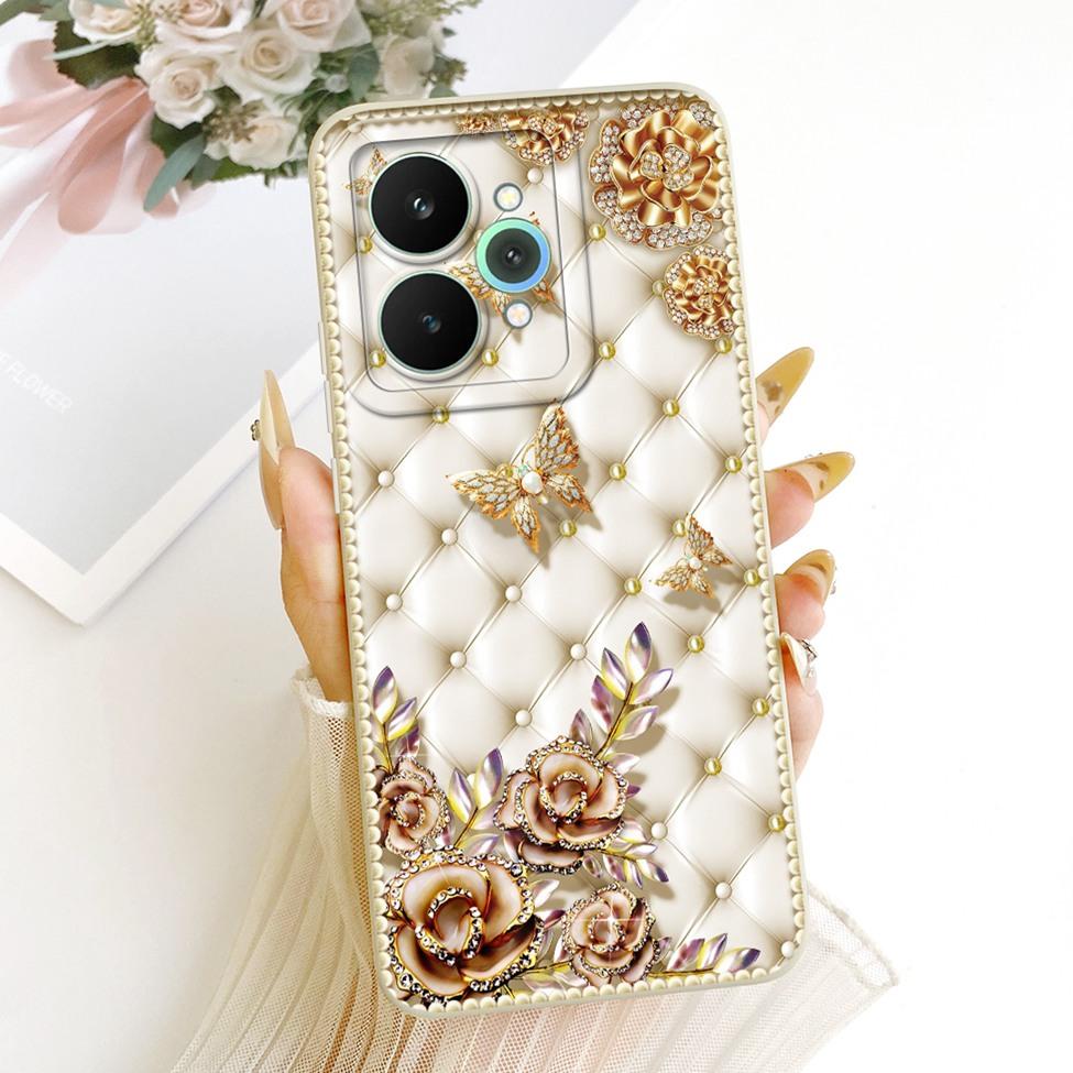 Cover For Realme 15 Pro Casing RMX5101 Silicone Luxury Fashion Flowers Kawaii Cute Painted Shockproof Phone Case