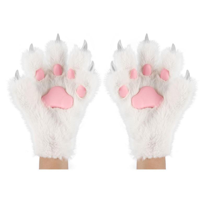 Gants Patte de Chat en Peluche Costume Cosplay Adulte Halloween Convention Anime Accessoire Costume Poilu