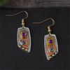 New Retro Leather Pattern Fashion Personality Camouflage Leopard Print Symmetrical Women's Earrings Wholesale
