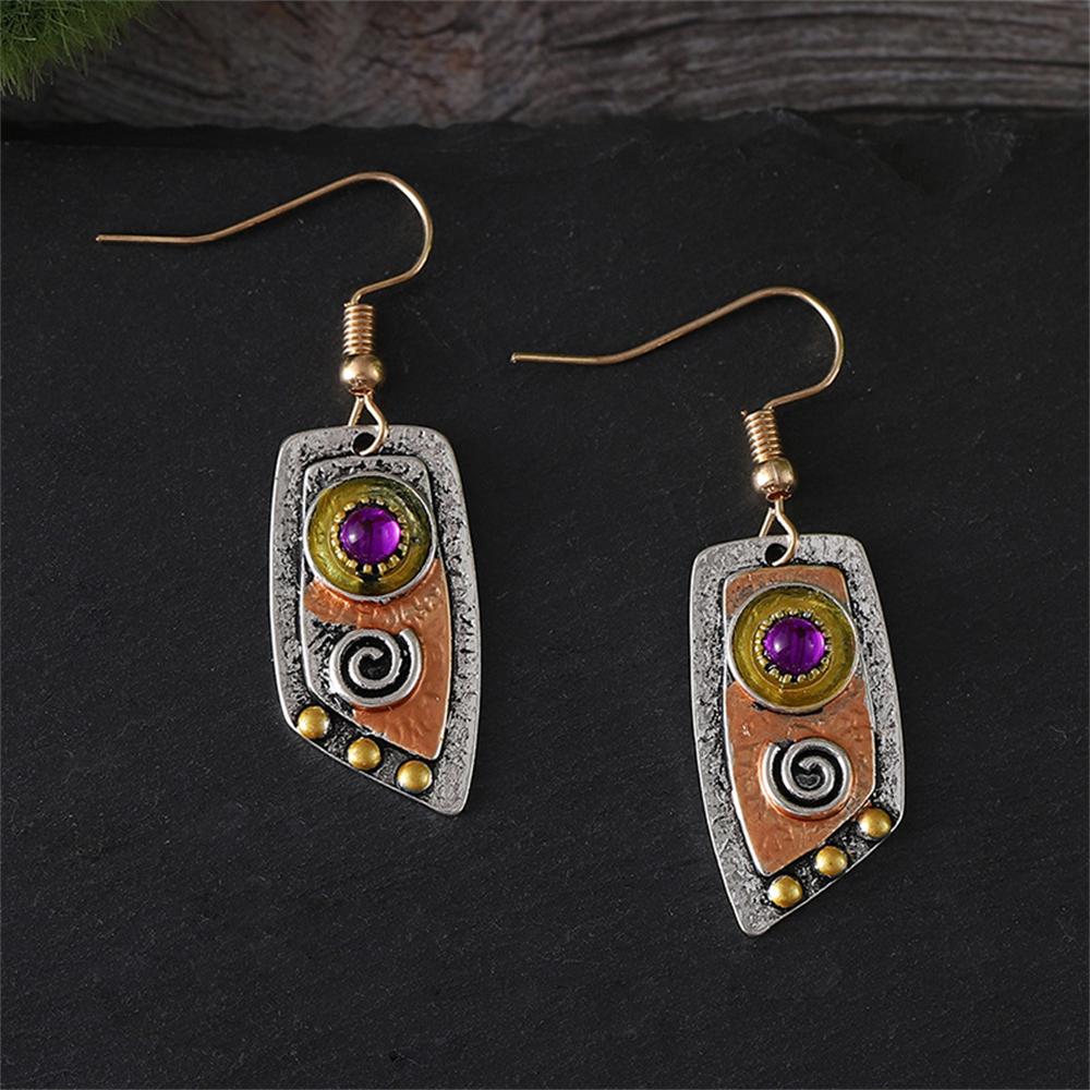 New Retro Leather Pattern Fashion Personality Camouflage Leopard Print Symmetrical Women's Earrings Wholesale
