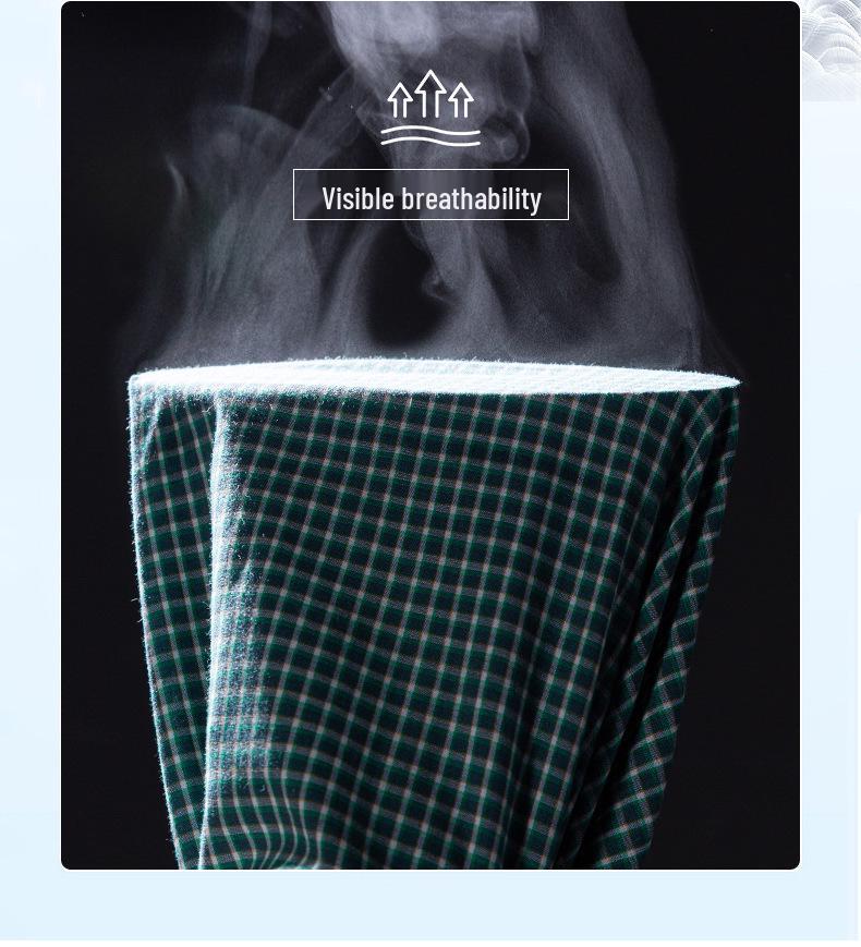 Men's Summer Plaid Cotton Short Sleeve Shirt - Breathable & Sweat-Absorbing