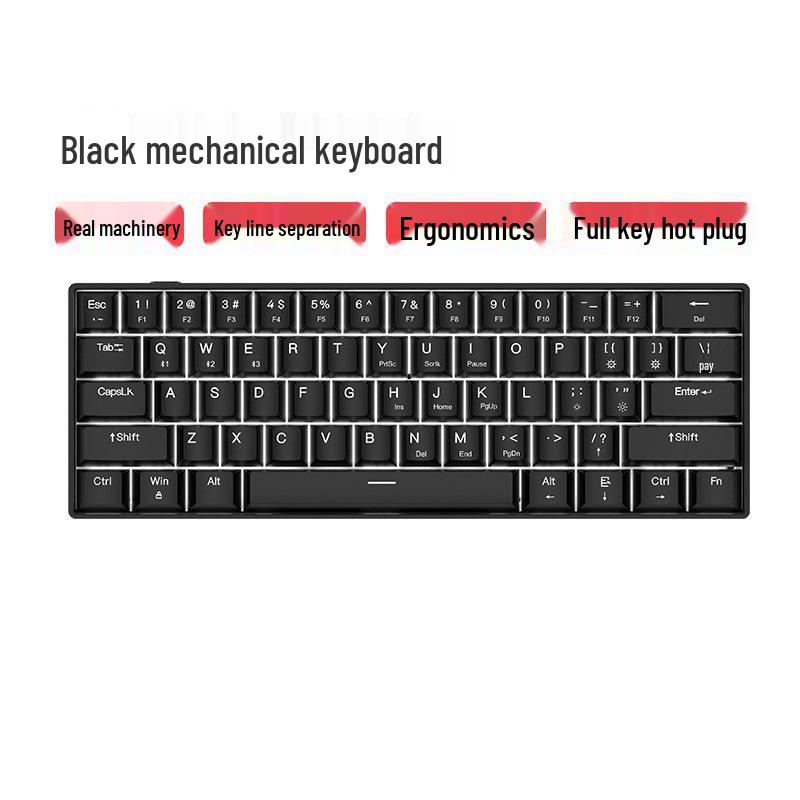 61-Key Mechanical Mini Keyboard for Gaming & Office - Blue, Black, Brown, Red Switches