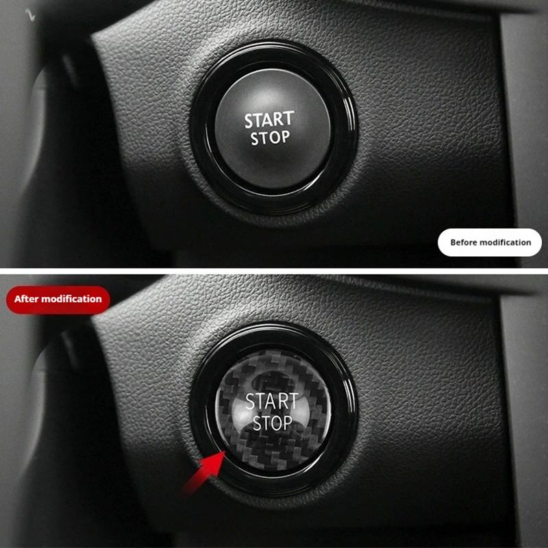 For Renault megane 3 2 clio 4 2013 2014 2015 2016 2017 2018 Car Real Carbon Fiber Sticker Captur Engine Start Stop Button Cover