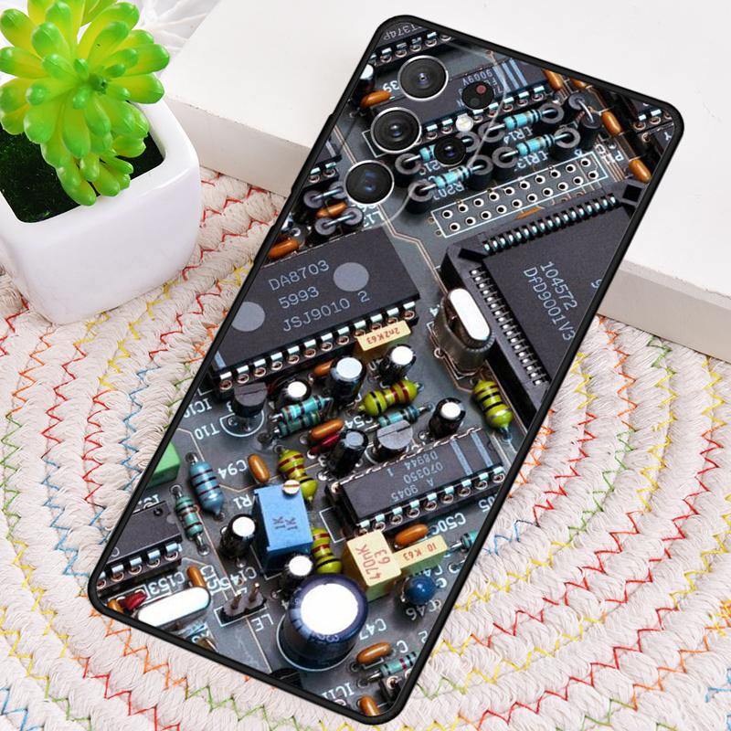Motherboard Circuit Board Silicone Phone Case For Samsung Galaxy note 10 pro S26 S25 S24 S23 S22 S21 Plus S25Ultra Capa Cover