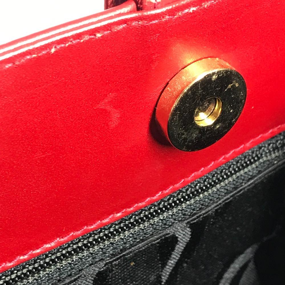 Salvatore Ferragamo Vara logo ribbon Tote Bag Shoulder Bag Leather Red