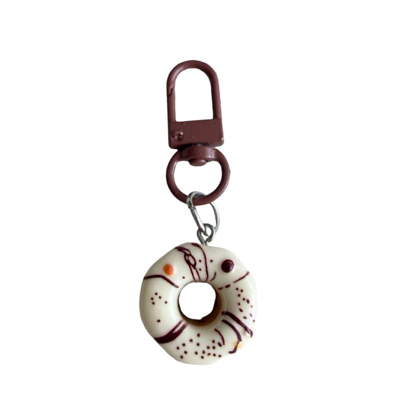 Realistic Doughnuts Cream Keychain Colorful Plastic Accessory Lovely Decoration For Backpacks Purses And Keyrings
