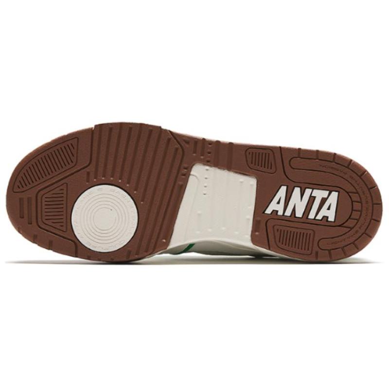 Anta Flame 5 Wear-Resistant Low-Top Skateboard Shoes Men's White Green Sneakers 112428081-2