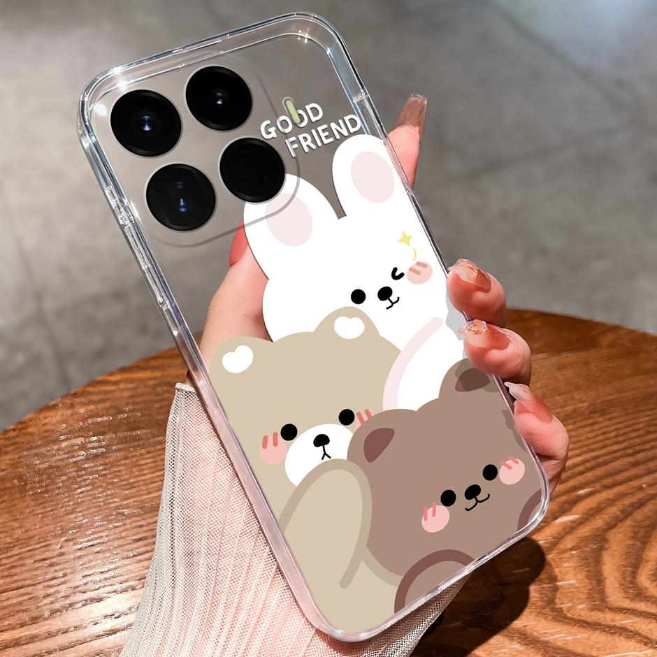 Case For Xiaomi17T 17Ultra Beautiful Flower Astronaut Anti-Fingerprint Transparent Shell For Xiaomi 17T 17 Ultra Coque Funda