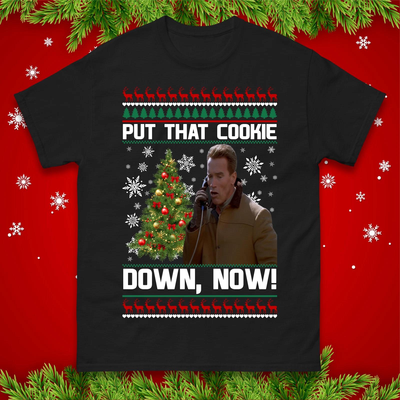 Jingle All the Way Put That Cookie Down Now Christmas T Shirt, Xmas Festive Top 4XL