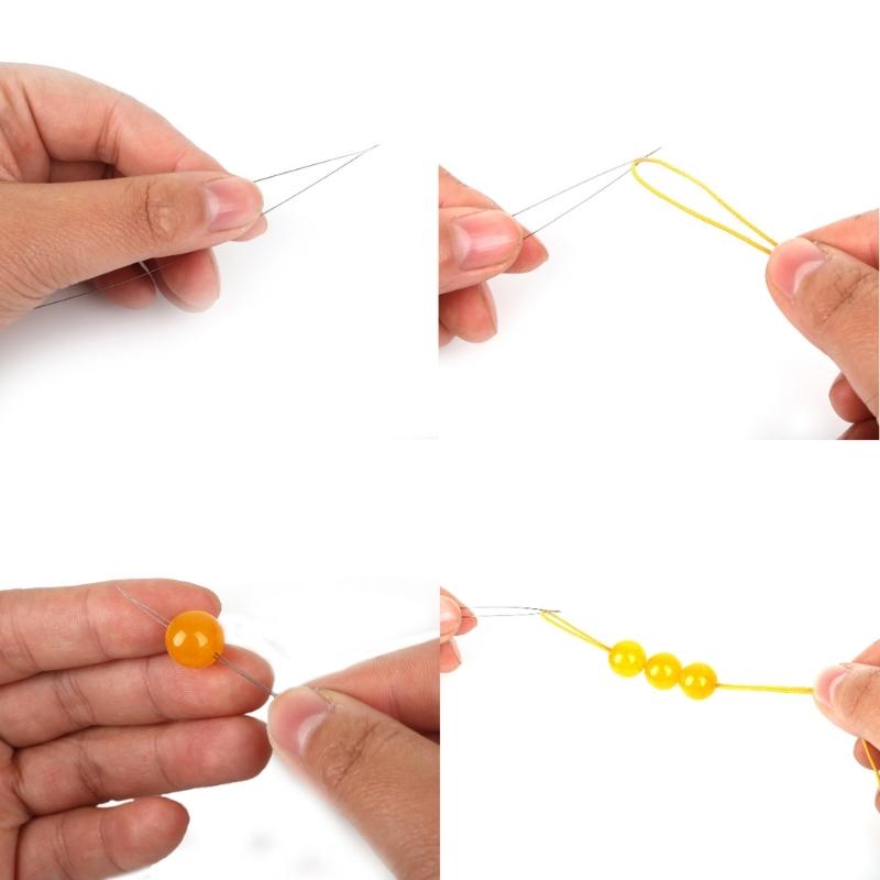 5 Piece Curved Beading Needle Set Stainless Steel Beading Tools Versatile Beaded Threading Pins Jewelry Making Supplies