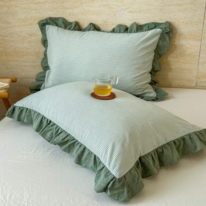 

2pcs Elegant White Ruffled Lace Pillowcases - Soft, Skin-Friendly Fabric | Versatile & Comfortable for Bedroom, Living Room Decor 2pcs 48Cmx74cm pillowcase