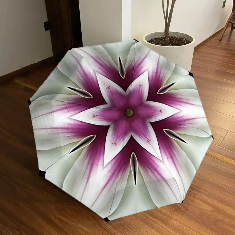 

1pc Floral Mandala Automatic Umbrella Durable Iron Frame & Plastic Handle, Gift for Men & Women, Sturdy Construction yy250905192