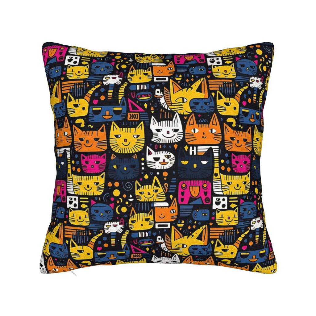 Kittens In the Wild Pillowcase Polyester Cushion Cover Decoration Cats Pattern Pillow Case Cover Sofa Drop Shipping Xcm