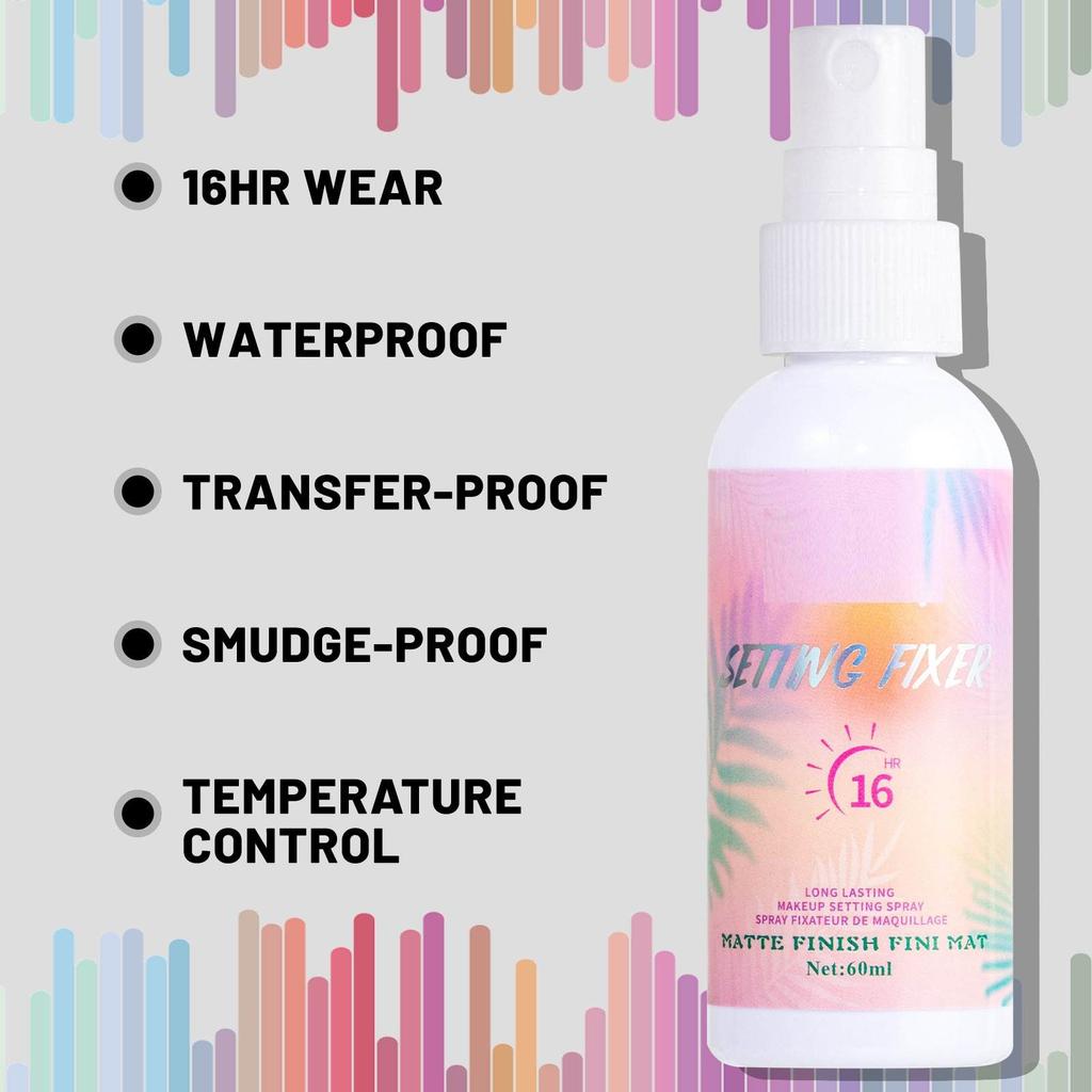 Feuchtigkeitsspendendes Make-up-Fixierspray, lang anhaltende Feuchtigkeitsversorgung, für alle Hauttypen geeignet, hellt den Hautton sofort auf, 60 ml