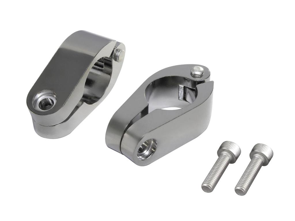 POSH FAITH Motorcycle Quick Release Brace Clamp Only for Set of 090167 22.2mm Handlebars, 2, Plated,