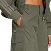 Adidas Originals SS25 Street Roaming Series Comfortable Fashion Multi-Pocket Cargo Pants Women Bottoms Rock-Olive-Green JI5728