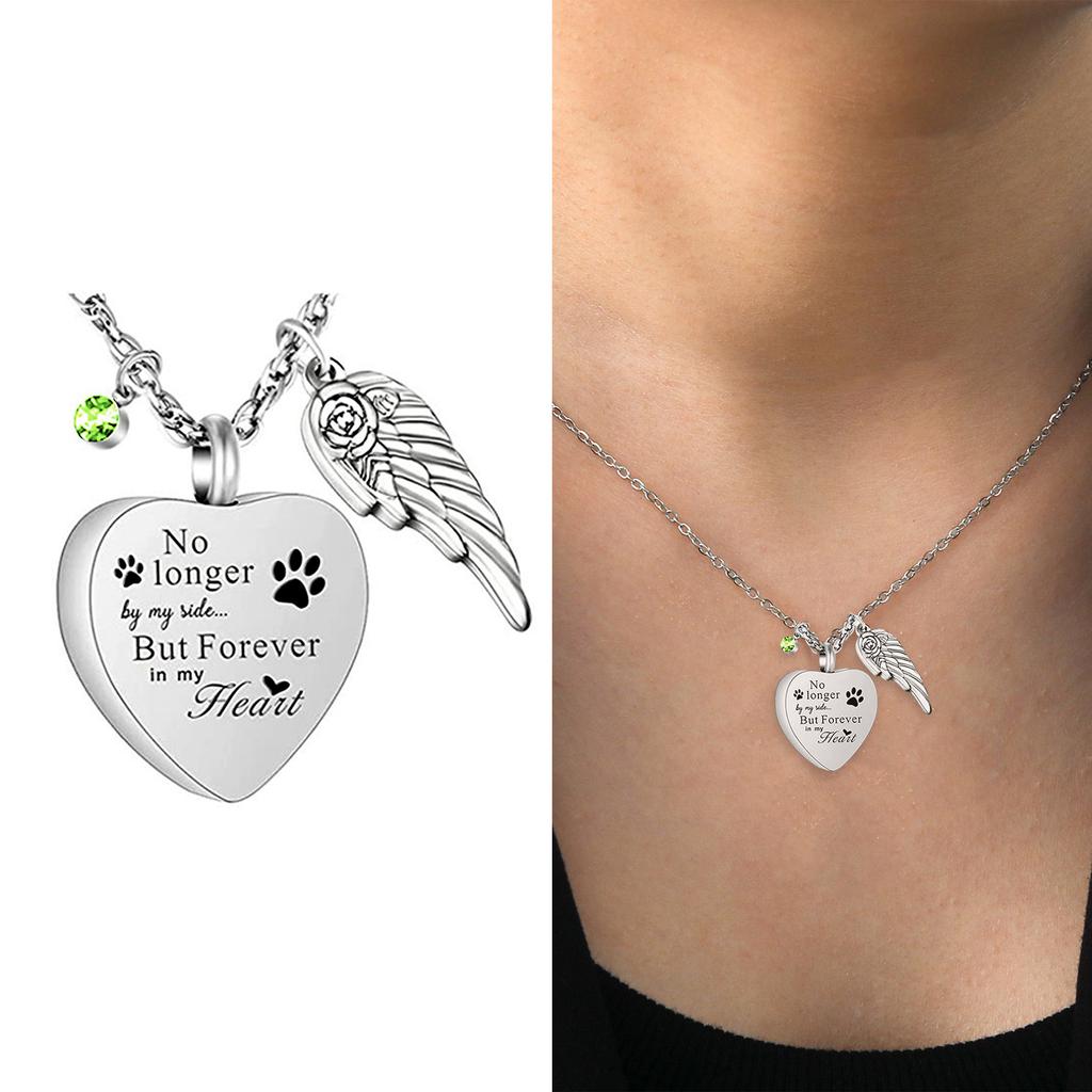 Sturdy Stainless Steel Heart Wing Locket Necklace for Ashes or Perfume Sentimental Keepsake for Memories Daily Use