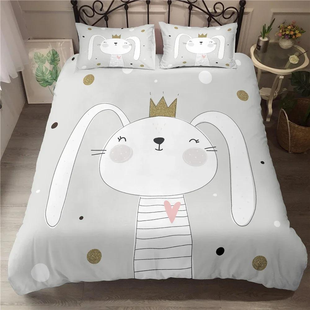 Cartoon Dinosaur King Queen Duvet Cover Yellow Animals Bedding Set for Kids Boys Girl Wildlife Soft Polyester Quilt Cover