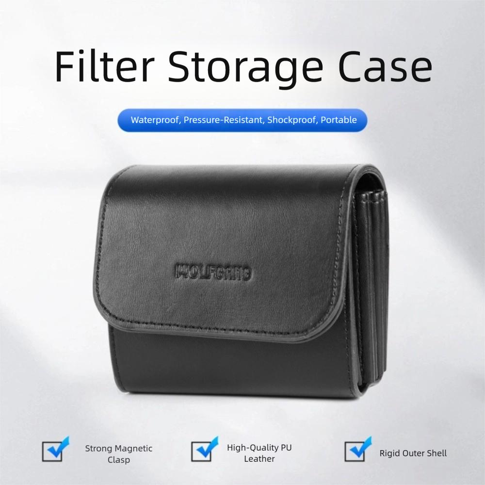 6 Pockets Filter Pouch Dustproof Filter Carrying Case Camera Lens Filter Bag  For Photography