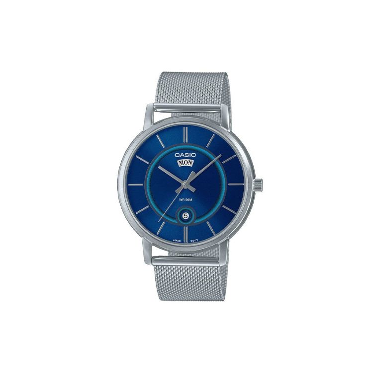

Casio Standard Series 50M Water Resistant Quartz Movement Stainless Steel Strap Watch Men watches Blue MTP-B120M-2A Blue Dial