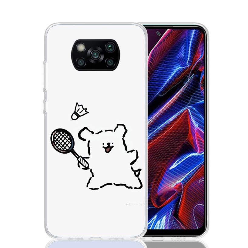 Badminton Sport Phone Case For Xiaomi Poco X7 X6 X5 Pro F7 Ultra Redmi 15C 15 13 13C 12 12C 10 10A 10C 9 9A 9C 9T Cover Poco X7