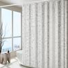 Elegante Tenda da Doccia in Marmo con Texture Irregolare, Stampata Argento e Oro - Divisorio Impermeabile per Bagno