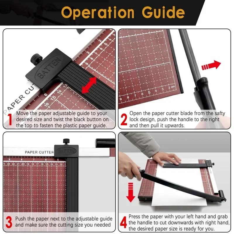 A4 Paper Cutter Guillotine Paper Cutter 30.5cm Cutting Heavy Duty Paper Slicer with Safety Blade Lock for Cards.