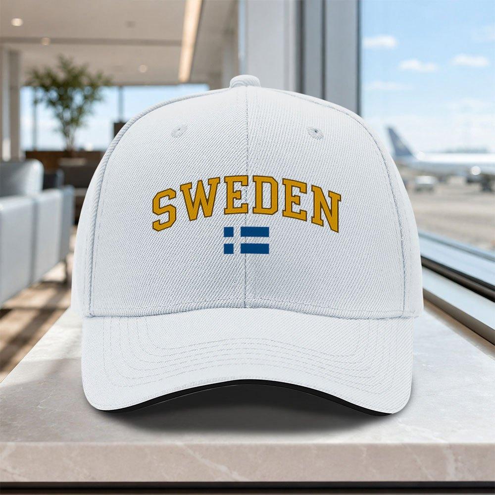 Swedish Flag Baseball Cap  Adjustable Unisex Hat with Swedish Flag Print Lightweight Outdoor Wedding Party Gift