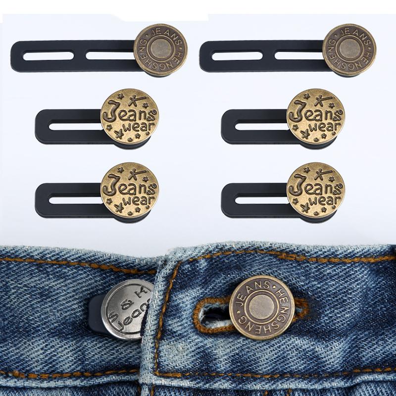 

6 шт. удлинителей пуговиц для джинсов и брюк: Универсальный эспандер для женщин и мужчин, мгновенное решение для удлинения пояса 6pcs