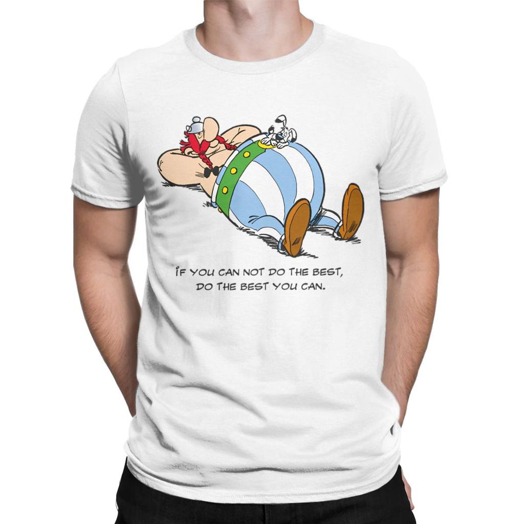 Asterixs And Obelixs Men T Shirts Vintage Tees Short Sleeve Crewneck T-Shirt Cotton Plus Size Tops
