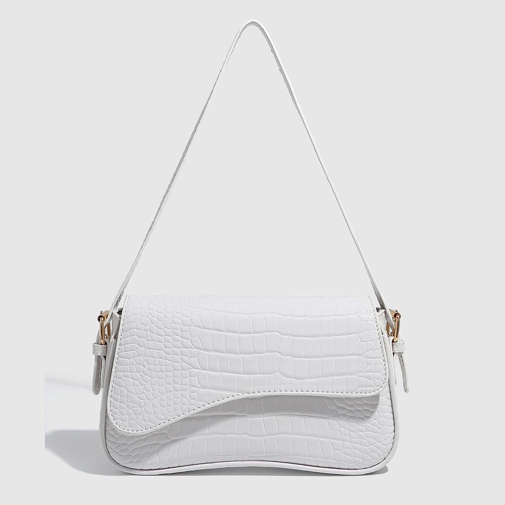 Simple And Fashionable Shoulder Small Square Bag, Crocodile Pattern Bag, Women'S Versatile Shoulder Messenger Bag, Texture Versatile