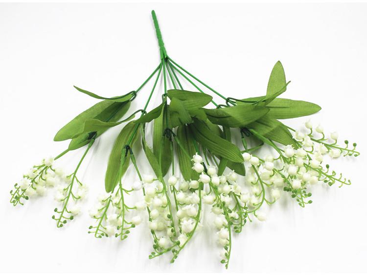 Lily of the Valley Artificial Wedding Bouquet—Fake Flowers for Living Room Decor & Bride Ornaments, 7 Forks Wind Chimes