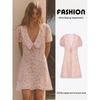 Za2025 Summer New Product Women's Clothes Elegant Short Sleeve Small Round Lapel Print Short Dress 2785039 644