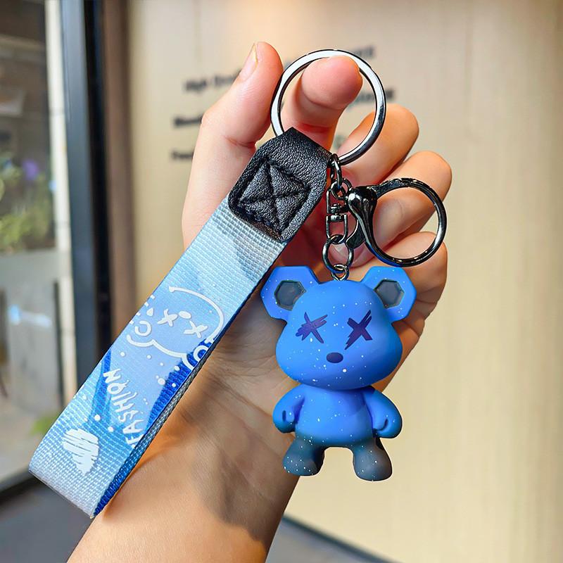 

Bear Stylish Gradient Resin Keychain Chic Cartoon Car Key Chain For Gifts And Accessories StyleA