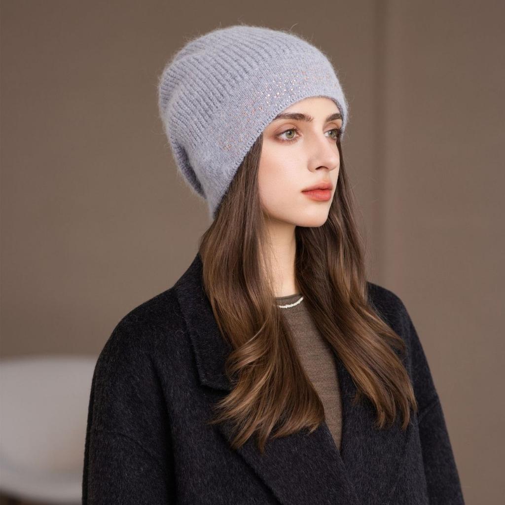 Women's Winter New Wool Hat Women's Autumn and Winter Thermal Hat Fashion Knitted Stacking Hat