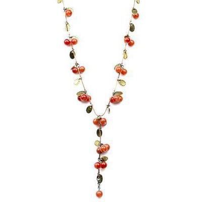 Trendy Korean Jewelry Vine Accessories Long Sweater Chain Beautiful Women Necklace Red Cherries
