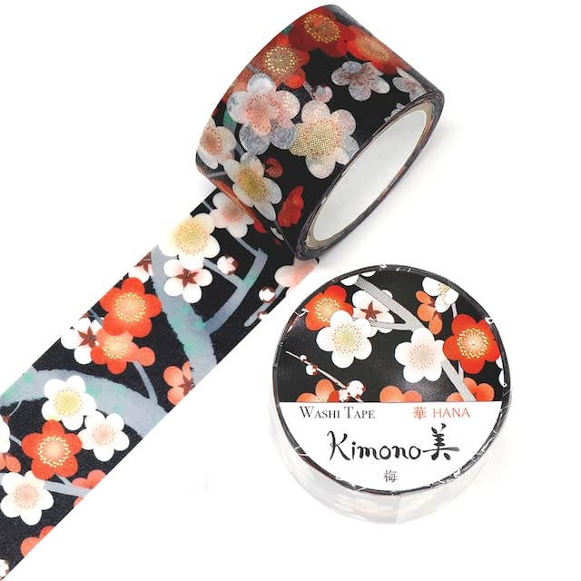 Kamiiso Kimono Beauty Masking Plum Blossom 25mm x Tape, Design, 5m, GR-1064