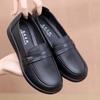 Hot Sale Middle-aged and Elderly Comfortable Round Head Soft Sole Women's Leather Shoes Genuine Leather Four-season Single Shoes 2025 Direct Sales