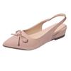 Pink Bag Head Sandals Women's 2025 New Bow Back Empty Fashion Versatile Pointed Single Shoes French Style