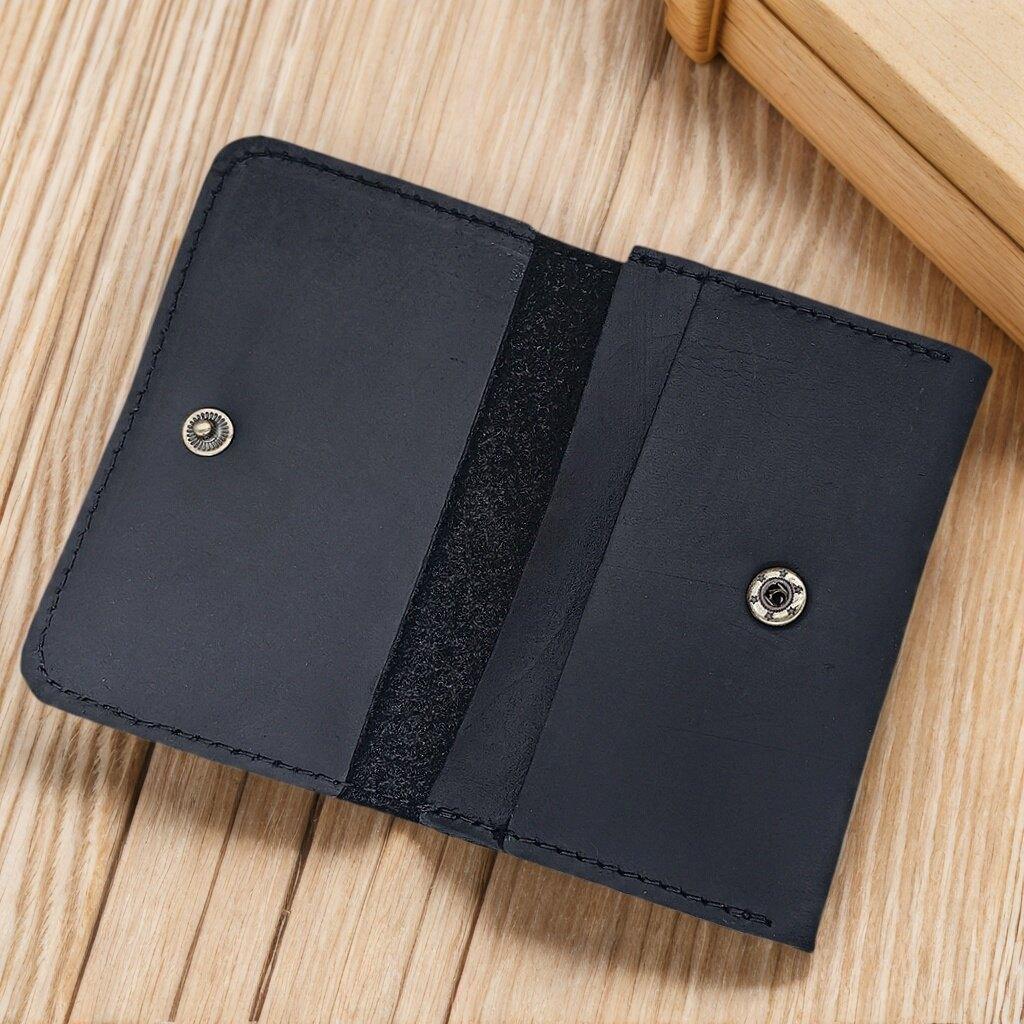 Vintage Crazy Horse Top Grain Leather Credit Card Holder Wallet Mens Slim ID VIP Cards Bags Small Change Coins Purses