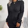 Sweater Dress Autumn Winter European Casual Twist High Waist Hip Dress Trendy Basic Bottoming Street Sweater Dress