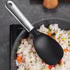 Eco Friendly Silicone Silicone Spoon Heat Resistant Non Stick Rice Paddle Steel Handle Soft Edge Wok Ladle Meal Prep