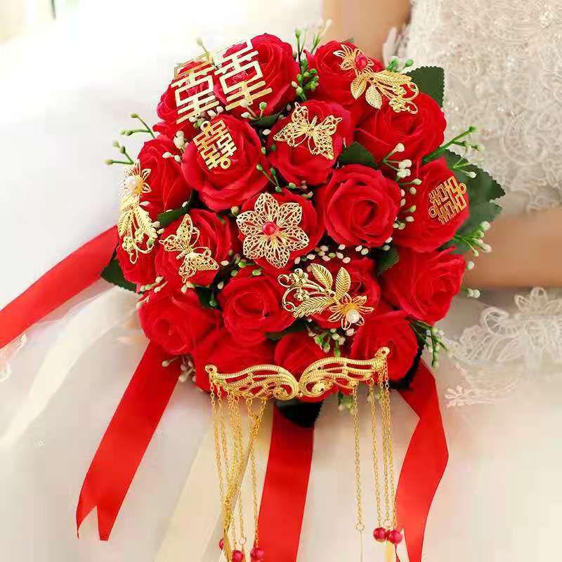 Korean Style High-End Rose Bridal Bouquet for Weddings & Photoshoots