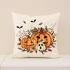 1pcs Halloween Orange Throw Pillow Cover Cojines Ghost Pumpkin Print Polyester Comfortable Decoration Sofa Pillow Cushion Covers