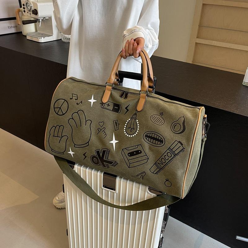 Graffiti Personalized Travel Bag Trendy Storage Bag Business Trip Outdoor Duffel Bag Leisure Large Capacity Portable Messenger Bag