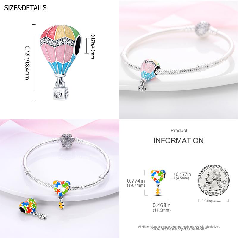 Fit Pan Original Bracelets Copper House Astronaut Puzzle Colorful Air Balloon Charms Beads Diy Fine Jewelry