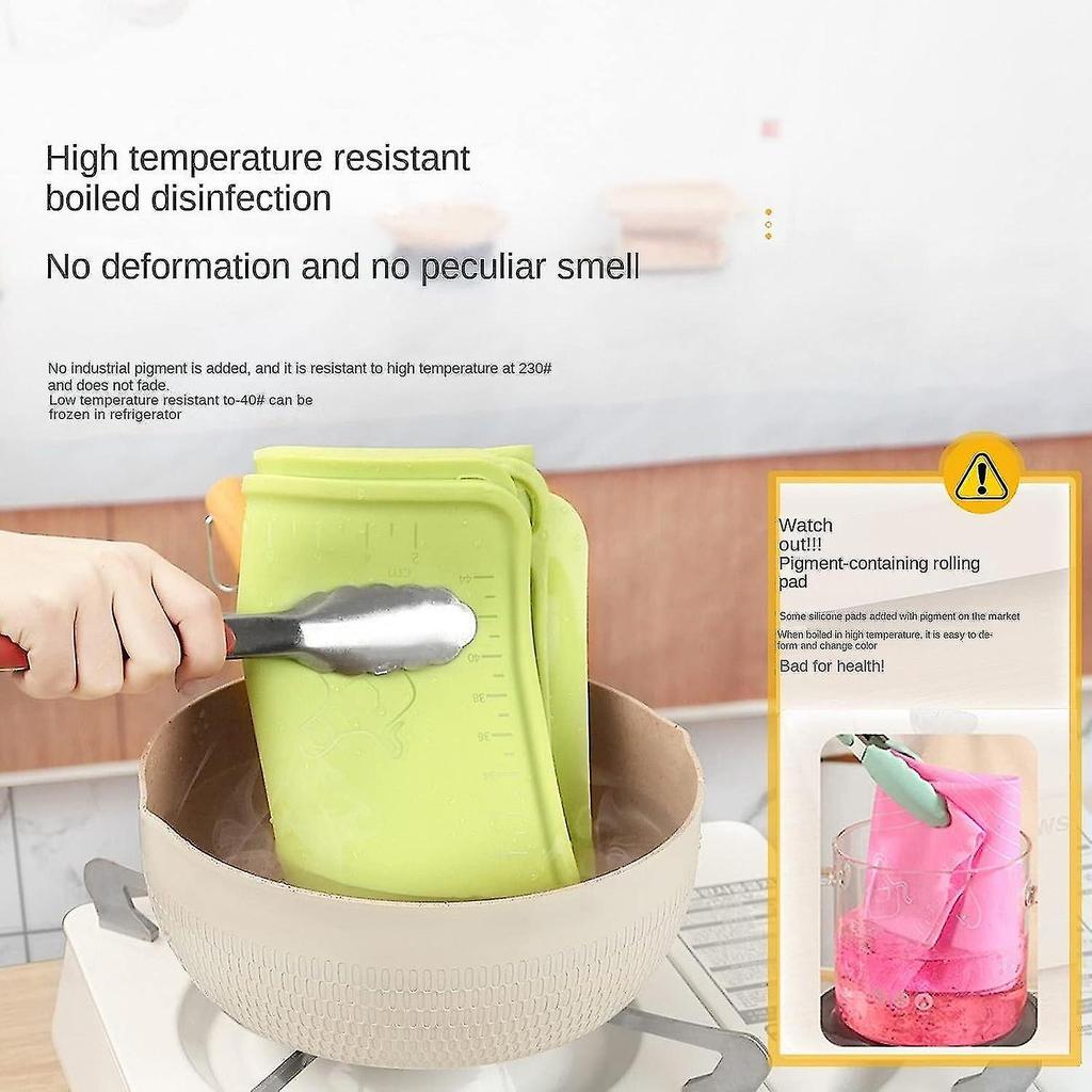 Silicone Mat Dough Bread Baking Mat Kitchen Large with Dough Cutter & Rolling Pin Pack of 3
